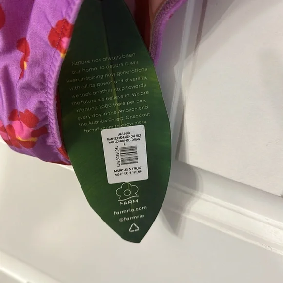 Farm Rio Maxi Leopard Patch One Piece Swimsuit Large - Picture 6 of 12